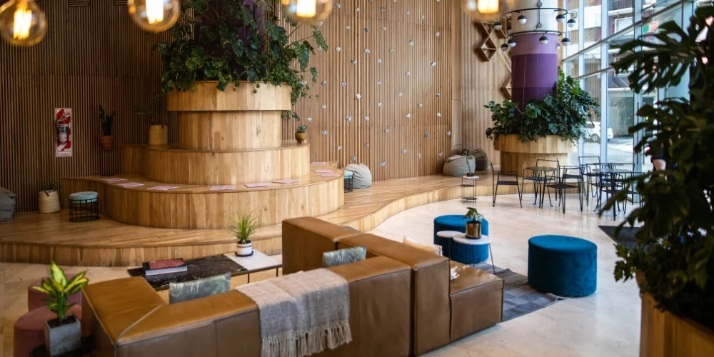 Unique hotel lobby design
